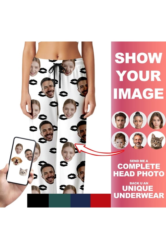 Personalized Photo Pajama Pants Custom Face Pajamas Bottoms for Men Women Personalized Couple Pj Trousers Gifts