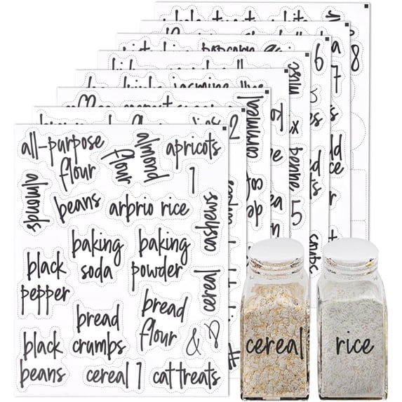 Food Container Sticker thovorrnl 168pcs Pantry Labels, Sticky Clear Food Container Stickers ...