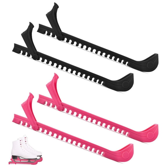 thovorrnl 2 Pairs Ice Skate Guards with Adjustable Buckle Figure Skate Guards for Adult Youth(Pink, Black)