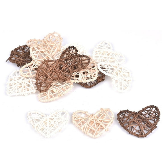 thovorrnl Christmas Bowl Fillers - 15pcs Decorative Balls for Bowls, Wicker Rattan Heart Balls for Home Decor