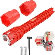 thovorrnl Faucet and Sink Installer, 8-in-1 Kitchen Faucet Wrench Tool Sink Wrench Red