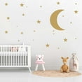 thumbnail image 1 of thovorrnl Space Wall Decal, Moon Stars Removable Vinyl Sticker for Bedroom, Gold Galaxy Themed Home Decor, 1 of 9