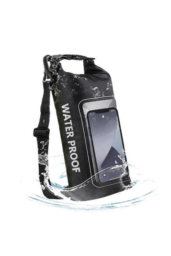 Waterproof Bag with Built-In Phone Pouch, 2L Dry Bag Roll Top Waterproof Phone Bag for Kayaking, Boating, Rafting, Beach