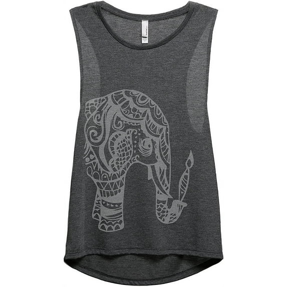 thread tank artisan elephant women's sleeveless muscle tank top charcoal small