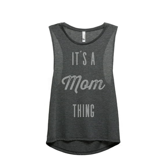thread tank its a mom thing women's sleeveless muscle tank top sport grey large