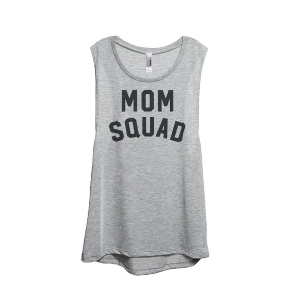 thread tank mom squad women's sleeveless muscle tank top sport grey 2x-large