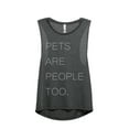 thumbnail image 1 of thread tank pets are people too women's sleeveless muscle tank top charcoal small, 1 of 4