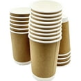 thumbnail image 1 of three leaf 12 Oz. Disposable Paper Cups, (Brown) 500 Ct. (20 Packs Of 25), Hot/Cold Cup For Coffee, Water, Tea, Juice, Picnic, Party, Travel And Events, 1 of 14