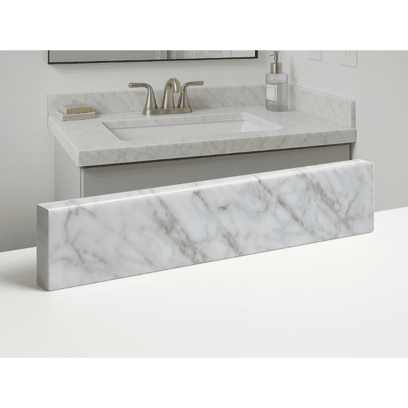 Threshold.shop Carrara Marble Vanity Sink Backsplash Sidesplash 30 x 4 x 3/4 in