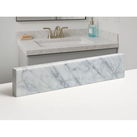 Threshold.shop Carrara Marble Vanity Sink Backsplash / Sidesplash 72 x 4 x 3/4 in