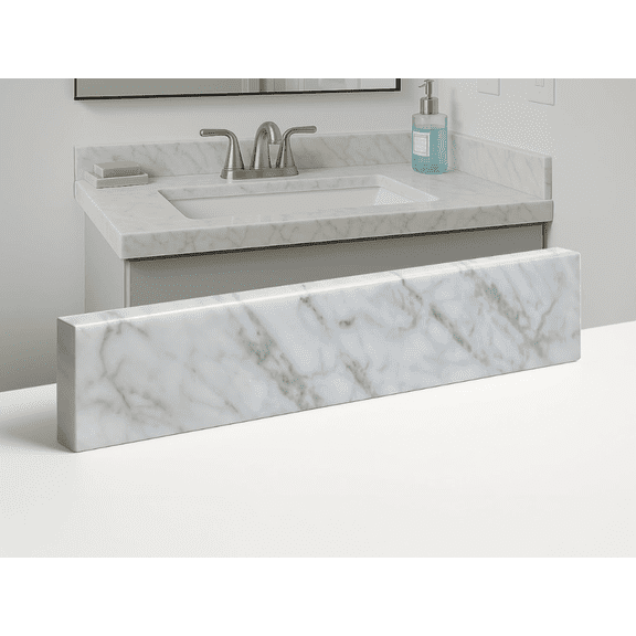 threshold.shop Carrara Marble Vanity Sink Backsplash or Sidesplash 72 x 4 x 3/4 in