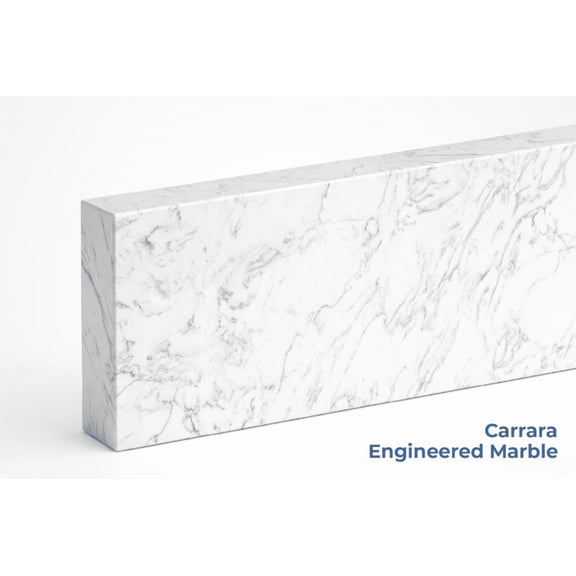 threshold.shop Engineered Carrara Marble Vanity Backsplash or Sidesplash 24 x 4 x 3/4 in
