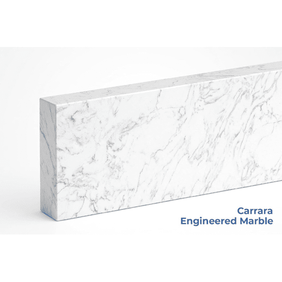 threshold.shop Engineered Carrara Marble Vanity Backsplash or Sidesplash 24 x 4 x 3/4 in