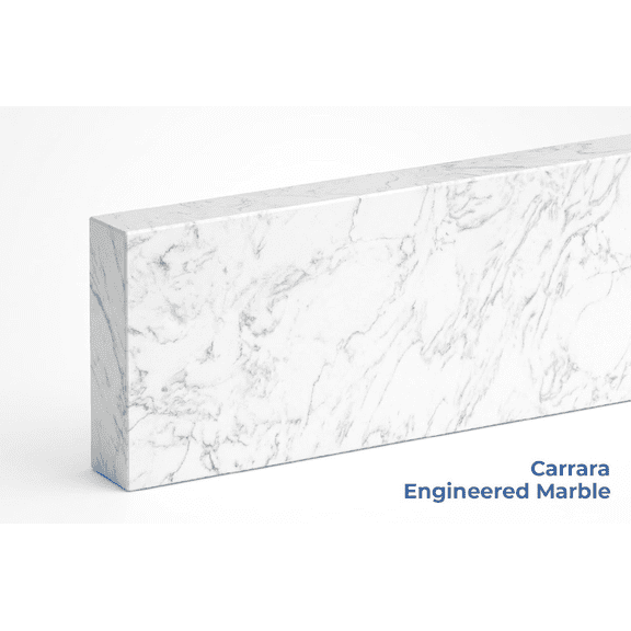 threshold.shop Engineered Carrara Marble Vanity Backsplash or Sidesplash 48 x 4 x 3/4 in