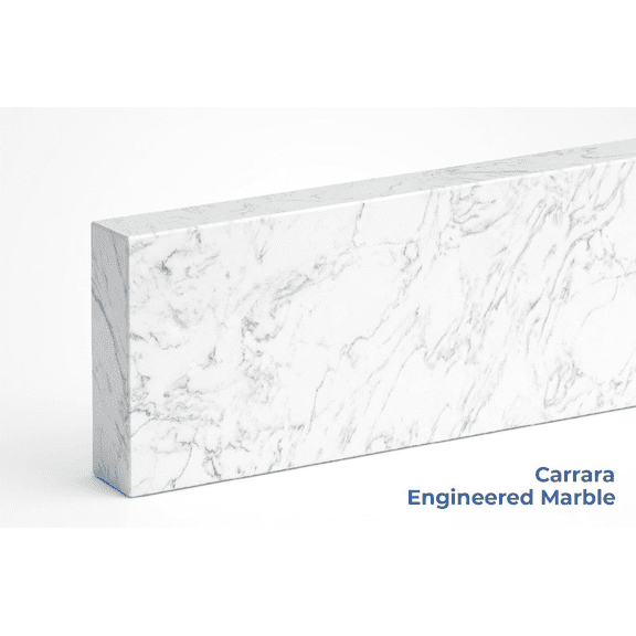 threshold.shop Engineered Carrara Marble Vanity Backsplash or Sidesplash 60 x 4 x 3/4 in