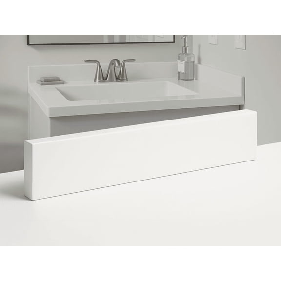 Threshold.shop Super White Engineered Marble Vanity Backsplash Sidesplash 60 in x 4 in