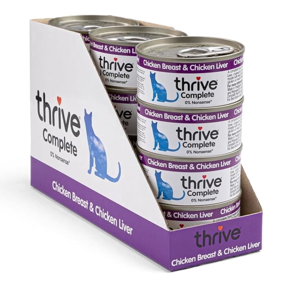 Thrive Complete Cat Food 100% Chicken Breast & Chicken Liver 12 Cans