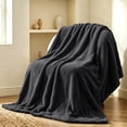 thumbnail image 1 of Throw Blanket, Throws for Sofa Couch, Lightweight  Blankets for Women Men Gifts, Cozy Throws for Office Travel Camping Decor,50x60", Black, 1 of 7