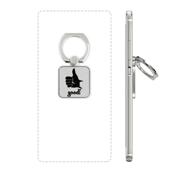 thumb outline personalized gesture square cell ph  stand holder bracket universal support