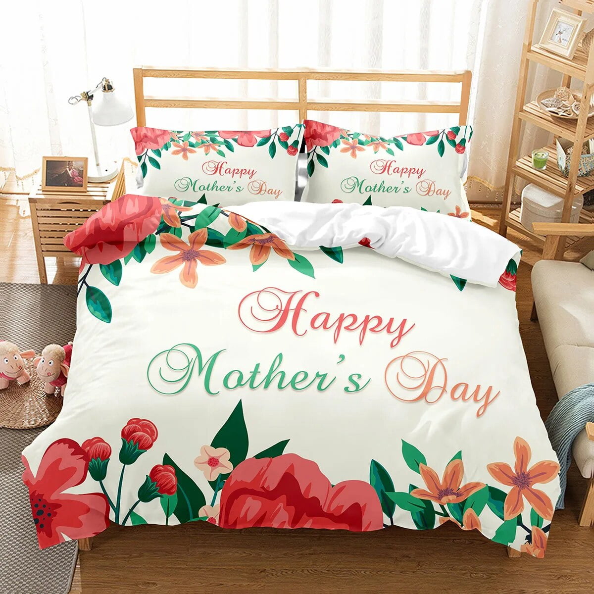 tic Floral Duvet Cover Cherry Blossoms Quilt Cover Twin Full Size Happy