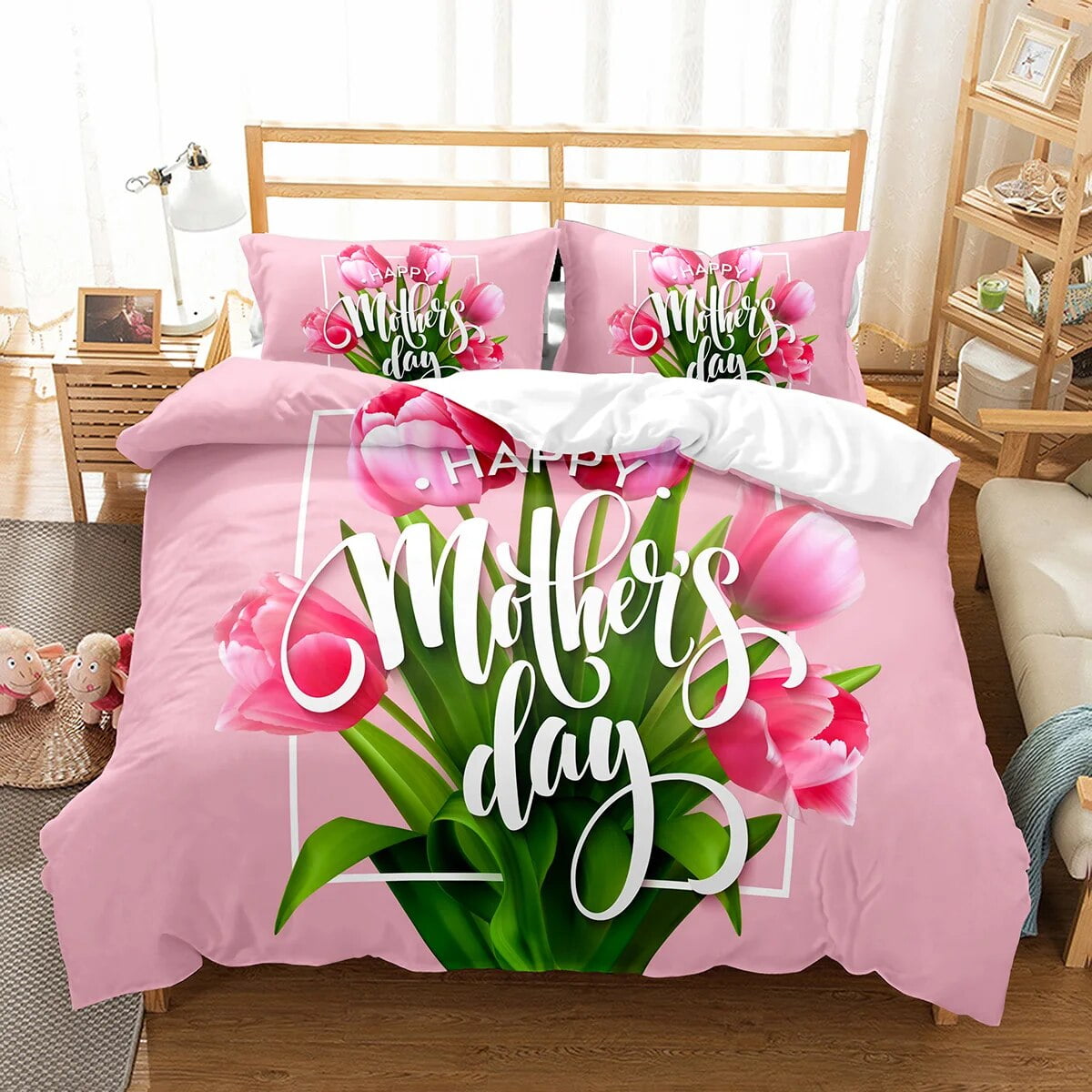 tic Floral Duvet Cover Cherry Blossoms Quilt Cover Twin Full Size Happy