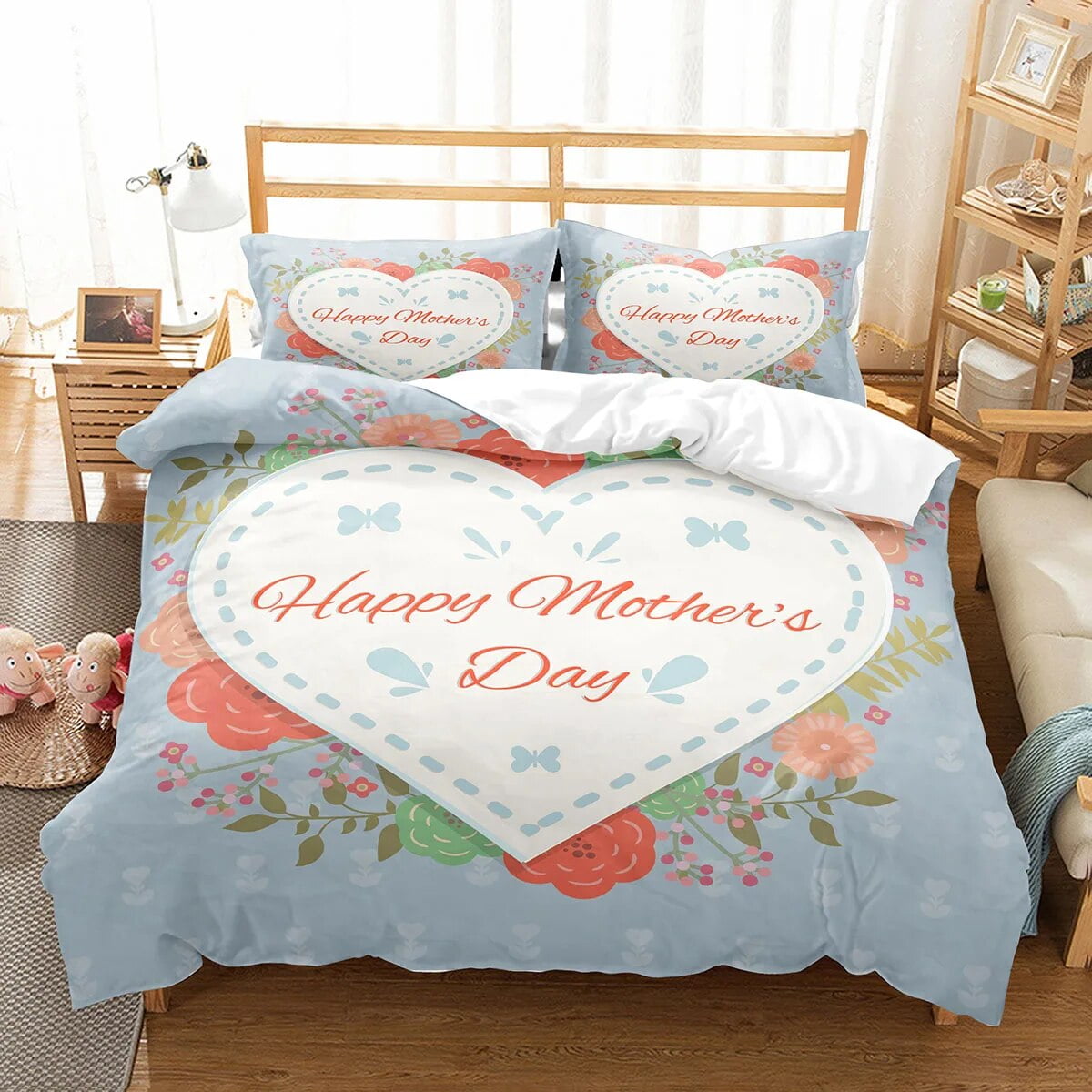 tic Floral Duvet Cover Cherry Blossoms Quilt Cover Twin Full Size Happy