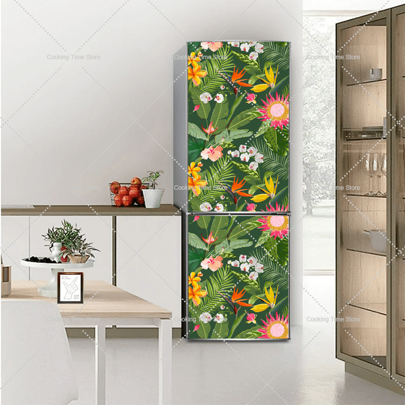 tic Little Flower Fridge WrapMural Sticker Refrigerator Wrap PVC Vinyl ...