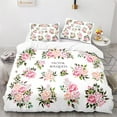 thumbnail image 1 of tic Rose Floral Duvet Cover Microfiber Quilt Cover for Adults Teens Wedding Valentine's Day Bedroom, 1 of 5