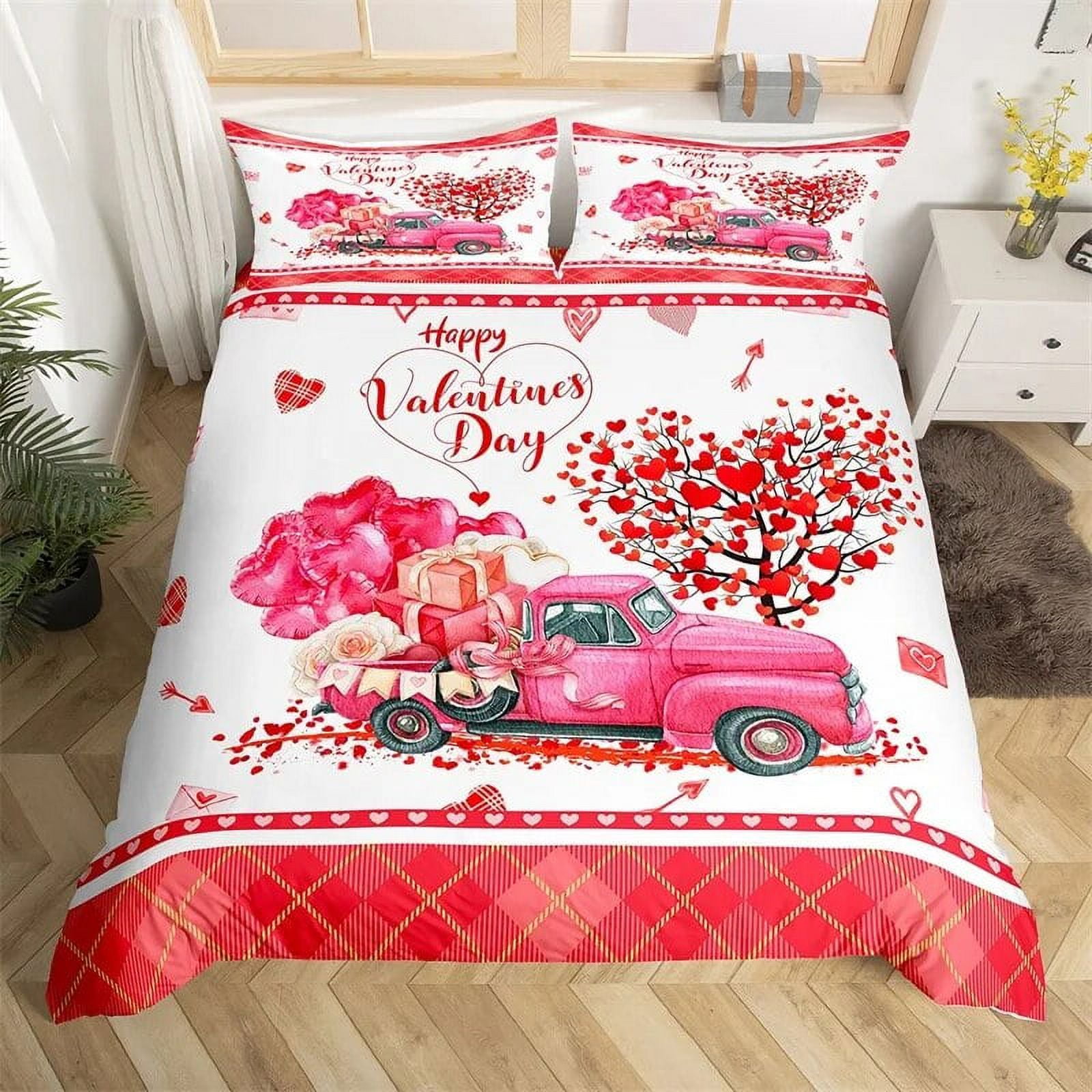 tic Rose Flowers Duvet Cover Set Twin Valentine's Day Bedding Set For