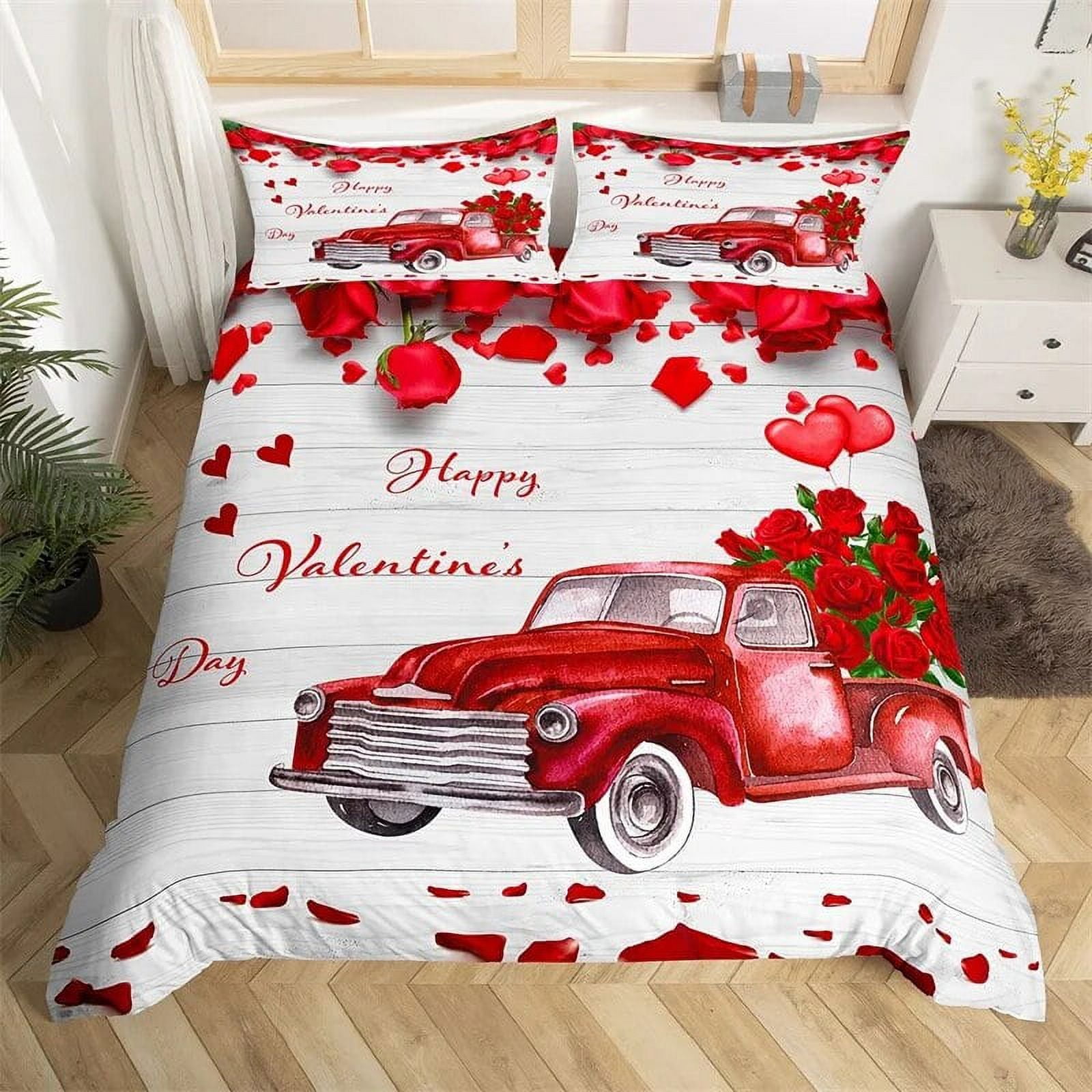 tic Rose Flowers Duvet Cover Set Twin Valentine's Day Bedding Set For