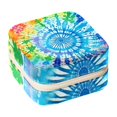 thumbnail image 1 of tie dye Travel Portable Square Jewelry Stand Organizer Storage Box for Rings, Earrings, Necklaces, Bracelets - Suitable for Girls and Women, 1 of 6