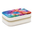 thumbnail image 1 of tie dye Velvet Travel Organizer with Removable Compartment - Portable Jewelry Necklace Organizer Box - Gift, 1 of 7