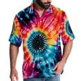 thumbnail image 1 of tie dye118 Men's Printed Button Down Short Sleeve Casual Summer Beach Shirt - Unisex, 1 of 1