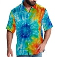 thumbnail image 1 of tie dye119 Men's Short Sleeve Casual Printed Button Down Beach Shirt Summer Unisex Top, 1 of 6