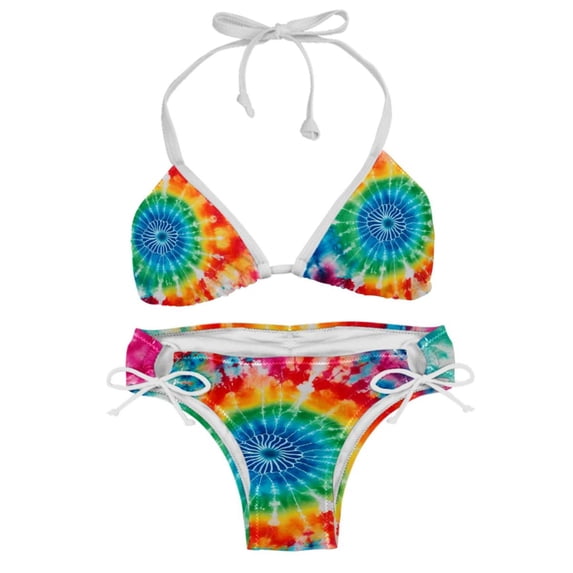 tie dye138 Detachable Sponge Adjustable Strap Bikini Set Two-Pack, Beach & Pool Scenes, Bikinis Swim Suits