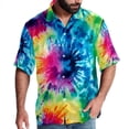 thumbnail image 1 of tie dye4 Men's Short Sleeve Shirts, Casual, Printed, Button Down, Beach Shirt - Spread Collar Tops for Summer Beach Fun, 1 of 6