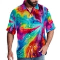 thumbnail image 1 of tie dye43 Men's Short Sleeve Hawaiian Beach Poplin Shirt Casual Printed Button Down Summer Unisex Shirt, 1 of 6