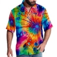 thumbnail image 1 of tie dye47 Men's Short Sleeve Button Down Spread Collar Beach Shirts, 1 of 6