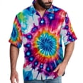 thumbnail image 1 of tie dye79 Men's Short Sleeve Hawaiian Poplin Shirt - Casual Printed Button Down Summer Beach Shirt for Men, 1 of 6