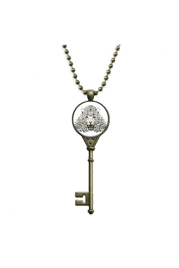 tiger head close-up king animal key necklace pendant tray embellished chain