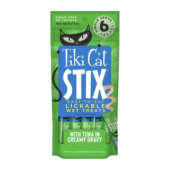 Tiki Cat Stix Wet Cat Treats, Tuna, 3 oz. Pouch
