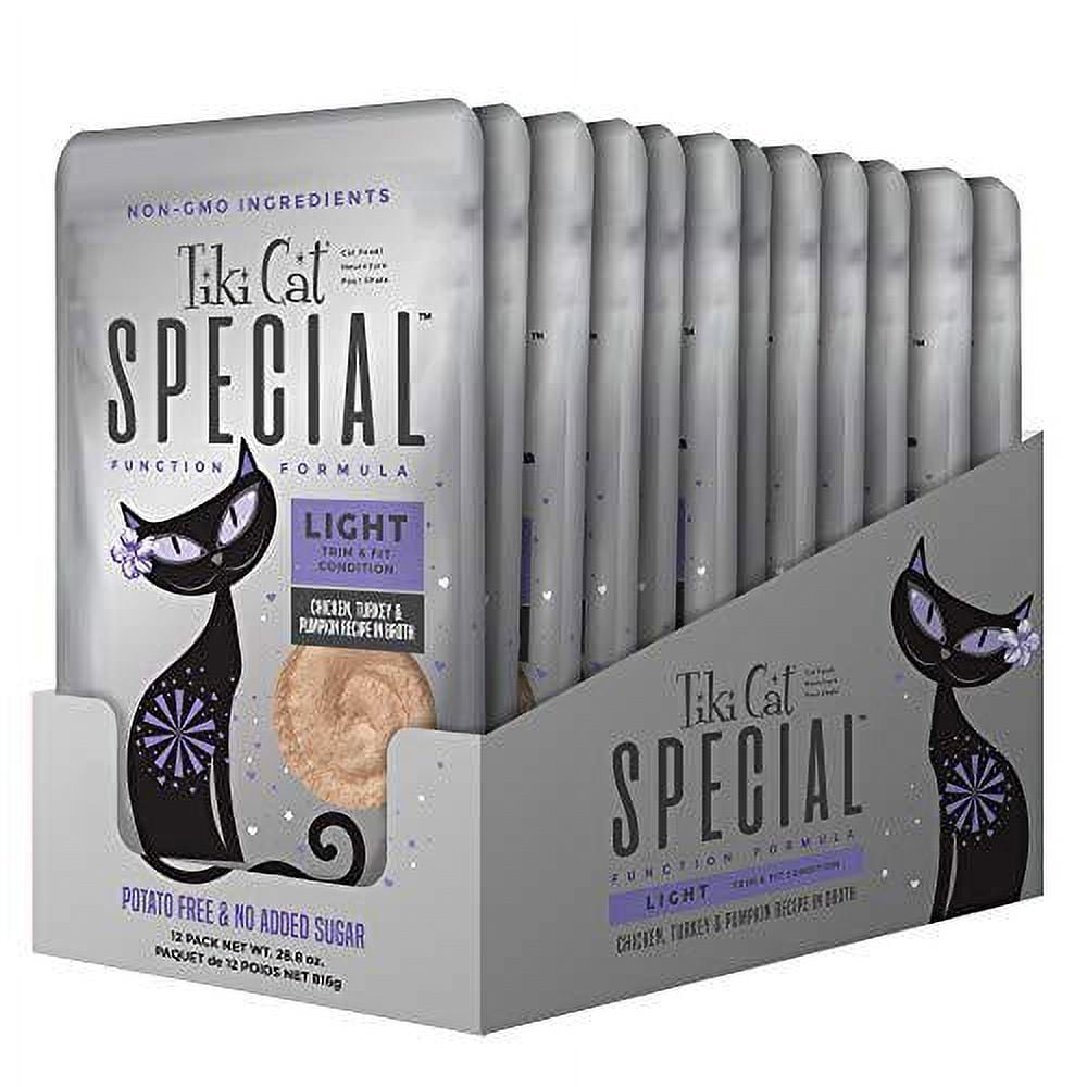 tiki pets cat special mousse wet cat food light trim and fit