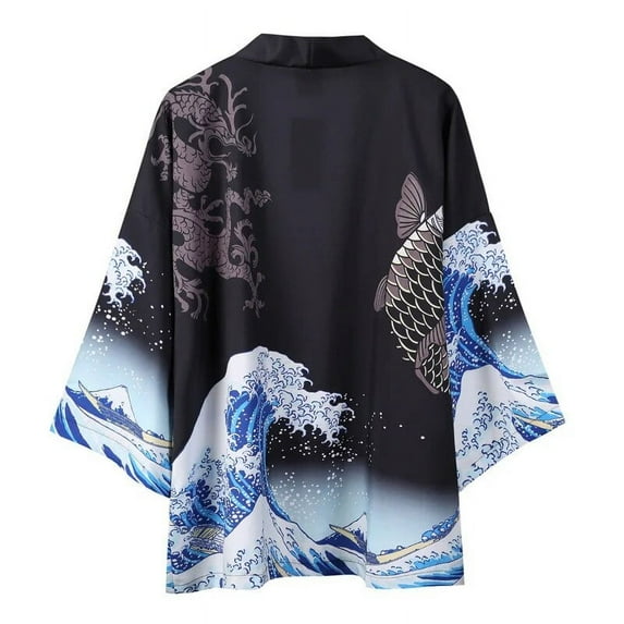 tiktok The same kind Kimono Obi Yukata Haori Floral And Birds Print Cardigan Women Men Japanese Coat Traditional Clothing
