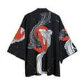 thumbnail image 1 of tiktok The same kind Kimono Obi Yukata Haori Floral And Birds Print Cardigan Women Men Japanese Coat Traditional Clothing, 1 of 5