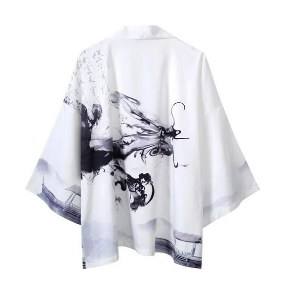 tiktok The same kind Kimono Obi Yukata Haori Floral And Birds Print Cardigan Women Men Japanese Coat Traditional Clothing