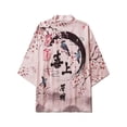 thumbnail image 1 of tiktok The same kind Kimono Obi Yukata Haori Floral And Birds Print Cardigan Women Men Japanese Coat Traditional Clothing, 1 of 6