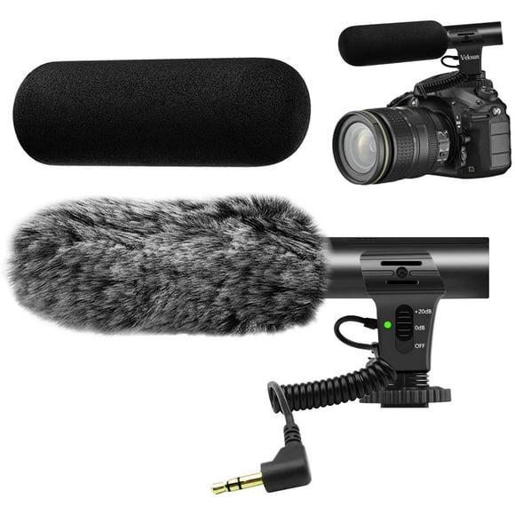 tikysky Camera Microphone, M-1 Video Microphone for DSLR Interview Shotgun Mic for Canon Nikon Fuji Videomic with Windscreen 3.5mm Jack