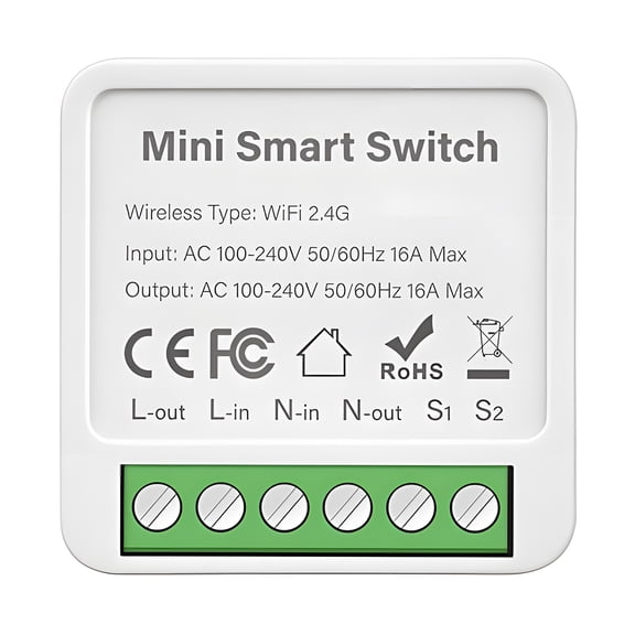 timed light Wifi WiFi Smart Light 16A DIY Circuit Breaker Timed Light Switch 1 Gang 2-Way Control Tuya Wireless On-Off Smart Wall Switch Module Voice Control Compatible with