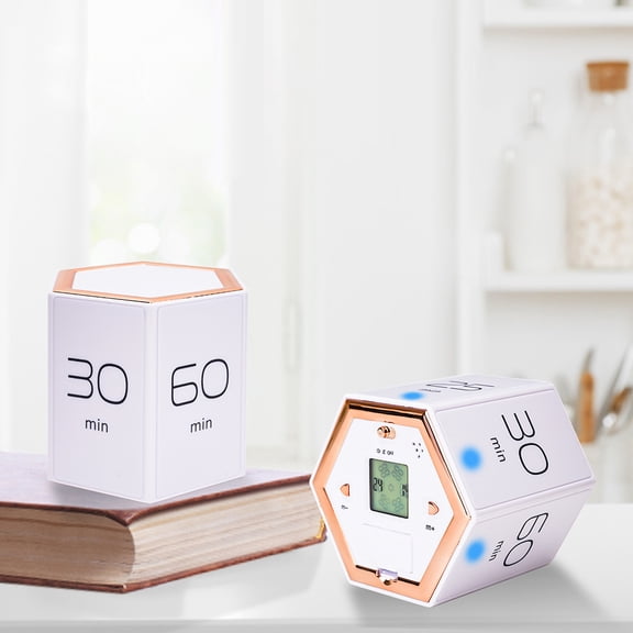 timer Digital Multi- Cube Timer Gravity Sensor Digital Timer with LED Screen Sound Alarm Silent Operation 1/5/10/25/30/60 Minutes and Self-customize 1-99min for Kids Kitchen Time