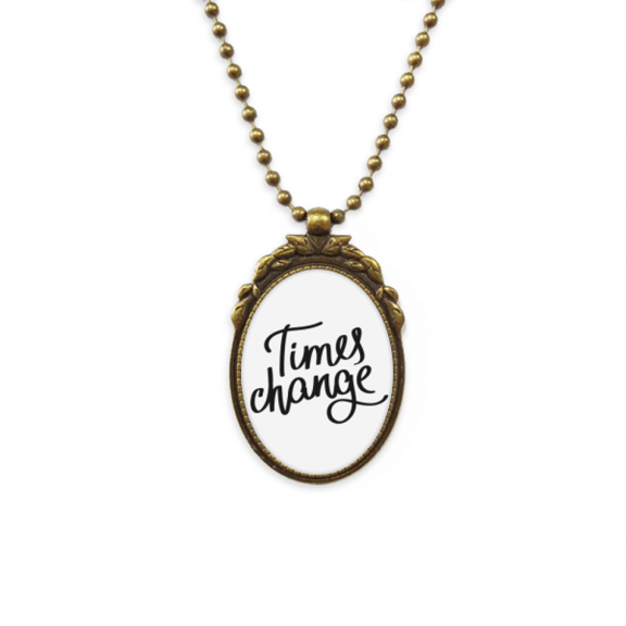 times change quote antique necklace vintage bead pendant keychain